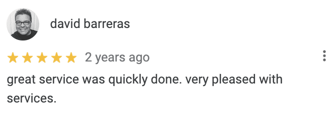 Google Review from david barreras