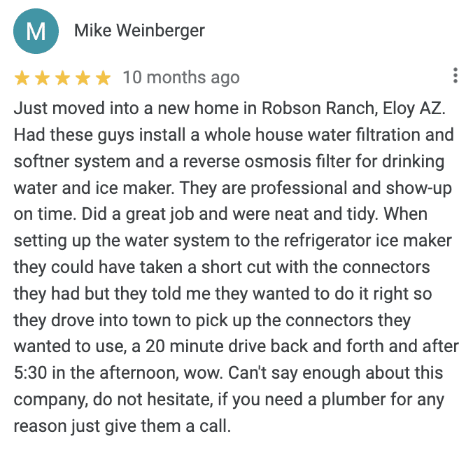 Google Review from Mike Weinberger