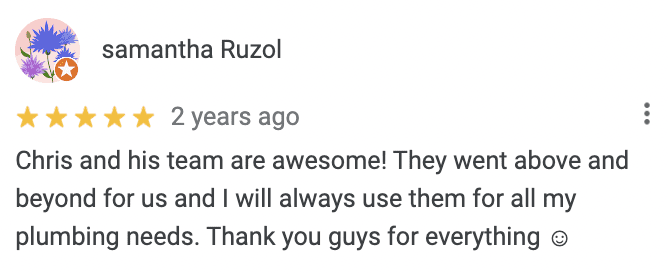 Google Review from Samantha Ruzol